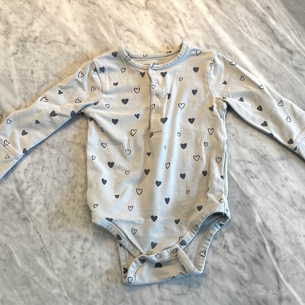 Pehr heart snap up onsies